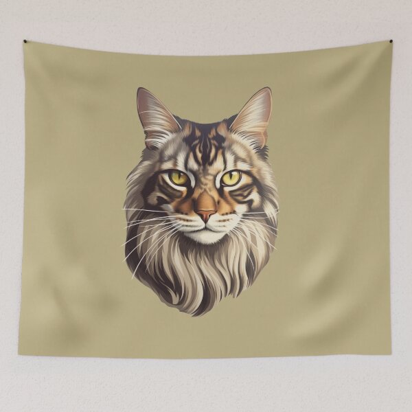 Item preview, Serene Maine Coon Majesty - Digital Realism Portrait designed and sold by solrevolver.