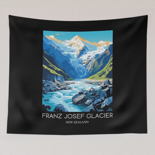 Item preview, A Pop Art Travel Print of the Franz Josef Glacier - New Zealand designed and sold by StudioRedKoala.