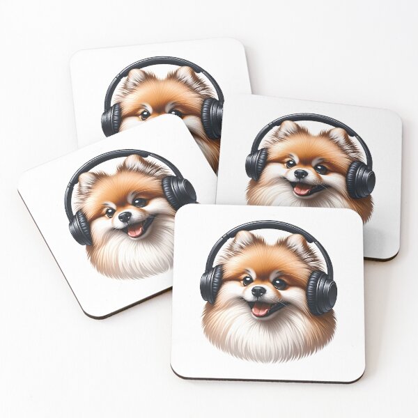 Item preview, Dog with Headphones - Pomeranian  designed and sold by Truck Stop One.