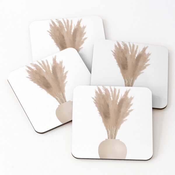 Item preview, Digital Drawn Pampas Grass in Beige Vase with White Background designed and sold by Anton Repetto.