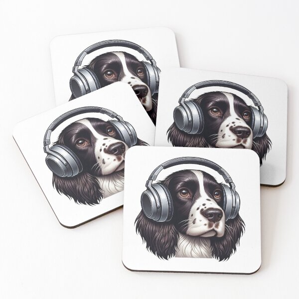 Item preview, Dog with Headphones - Springer Spaniel designed and sold by Truck Stop One.