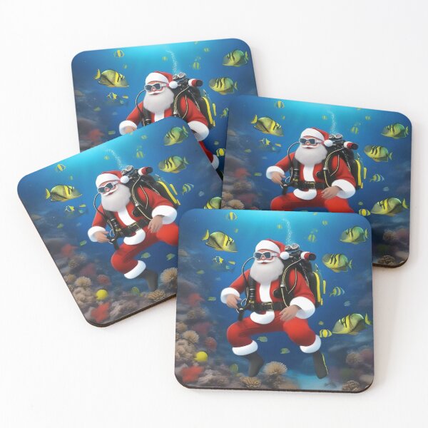 Item preview, SCUBA DIVING SANTA CLAUS designed and sold by PIGCASSOSAIART.