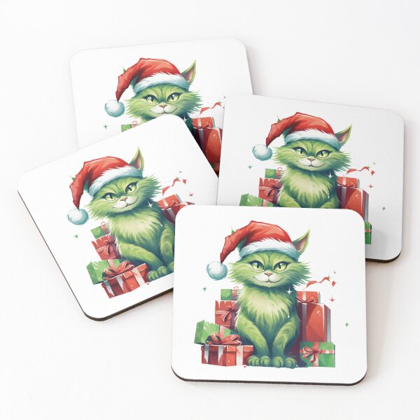 Item preview, Green Cat Christmas designed and sold by slicksdesigns.