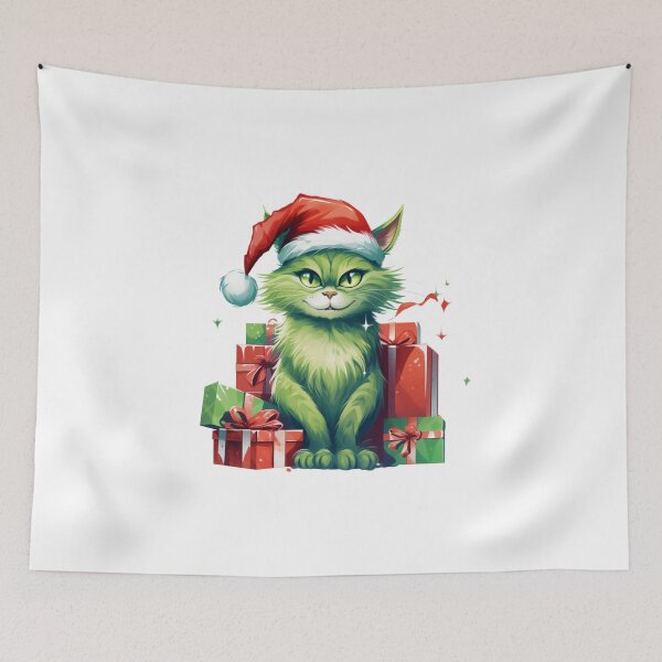 Item preview, Green Cat Christmas designed and sold by slicksdesigns.