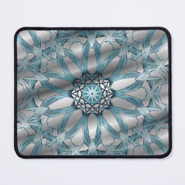 Item preview, Blue mandala flower on silver designed and sold by iRenza.