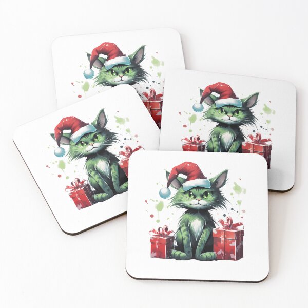 Item preview, Green Cat Christmas designed and sold by slicksdesigns.