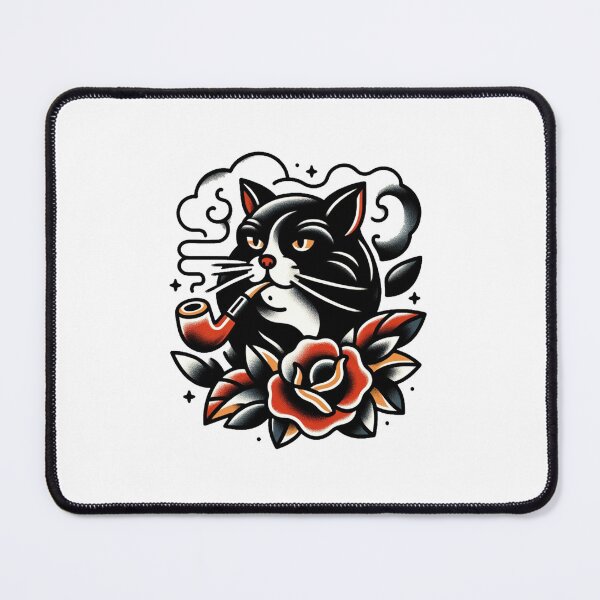 Item preview, Smoking Cat Tattoo Design designed and sold by GiovanniConti.