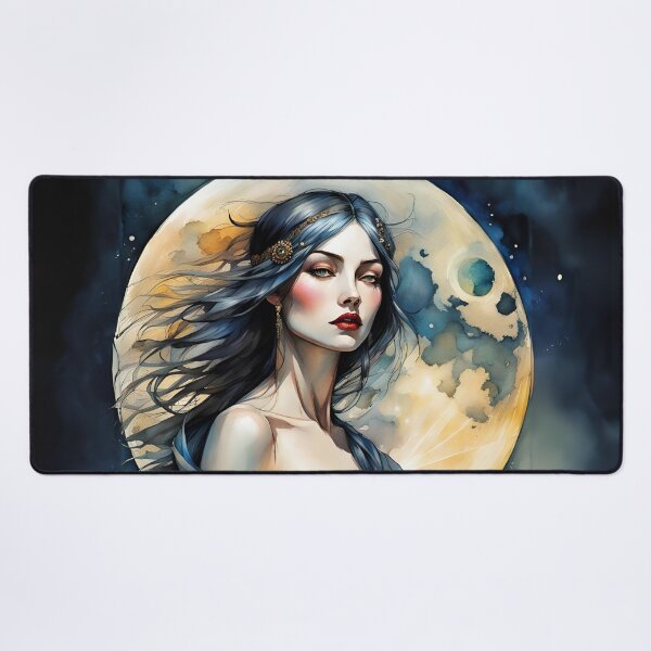 Item preview, Selene the Moon Goddess Greek Mythology Drawing Quote designed and sold by TheLocoShop.