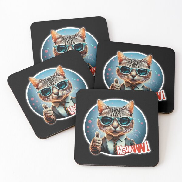 Item preview, Business Cat wearing Sunglasses MEOOWWW! designed and sold by Delemore Art.