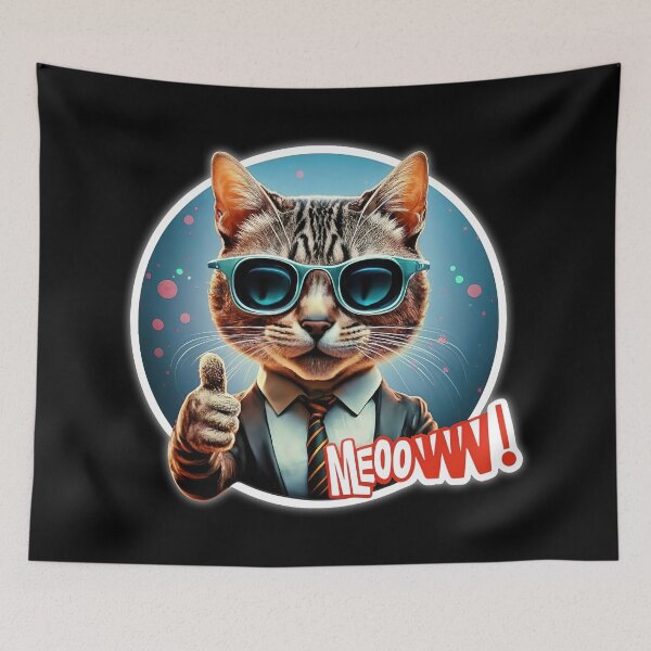 Item preview, Business Cat wearing Sunglasses MEOOWWW! designed and sold by Delemore Art.