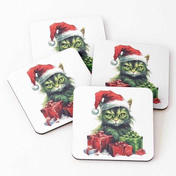 Item preview, Green Cat Christmas designed and sold by slicksdesigns.