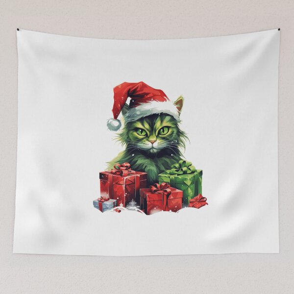 Item preview, Green Cat Christmas designed and sold by slicksdesigns.