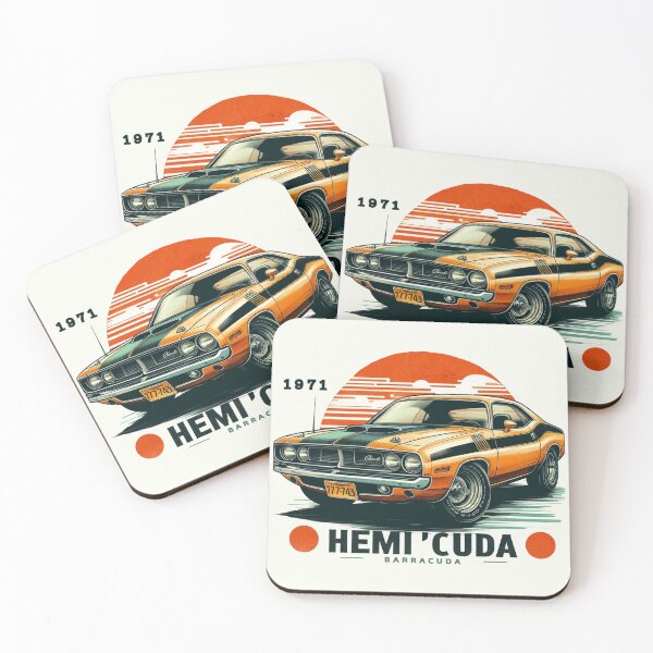 Item preview, 1971 Hemi 'Cuda Barracuda Muscle Car designed and sold by CreepyCornerArt.