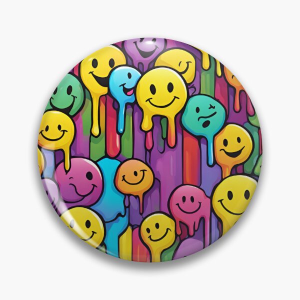 Item preview, Awesome Melting Holographic smiley faces rainbow colors designed and sold by PutiPato42.