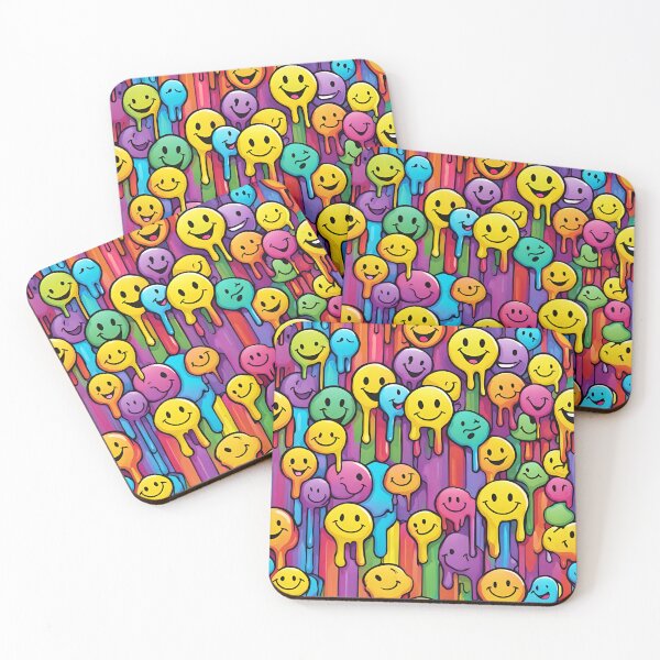 Item preview, Awesome Melting Holographic smiley faces rainbow colors designed and sold by PutiPato42.