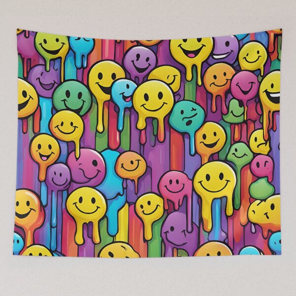 Item preview, Awesome Melting Holographic smiley faces rainbow colors designed and sold by PutiPato42.