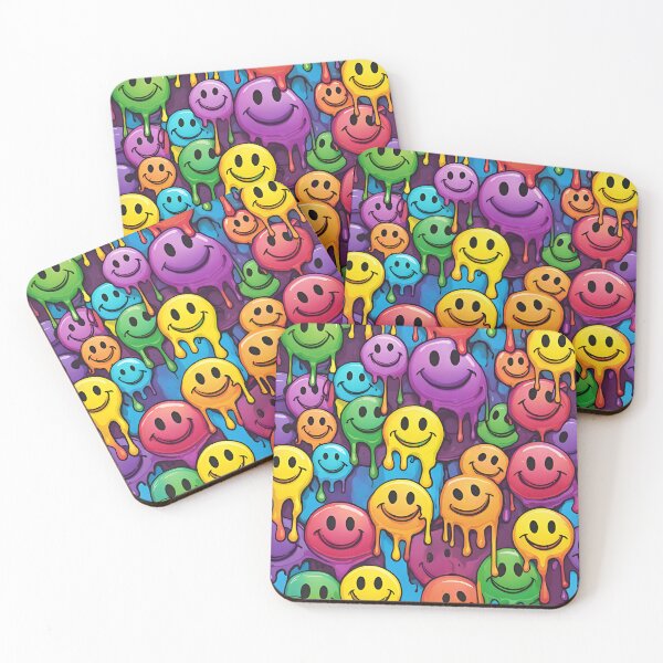 Item preview, Awesome Melting Holographic smiley faces rainbow colors designed and sold by PutiPato42.