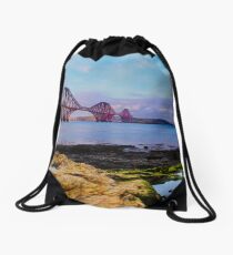 Clear skies on the firth of forth Drawstring Bag