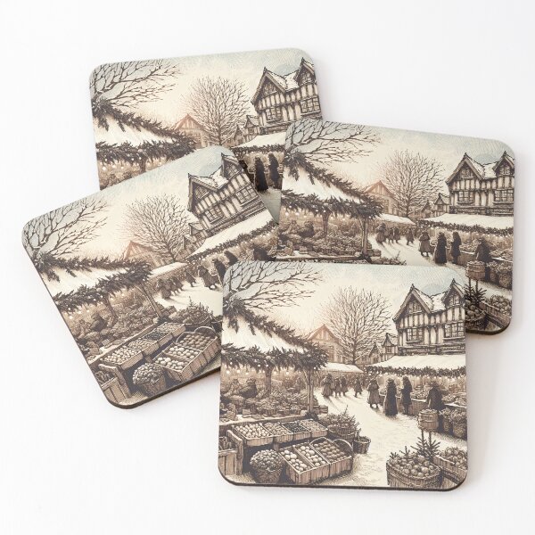 Item preview, Enchanted Winter Village Market designed and sold by PictorialWhimsy.
