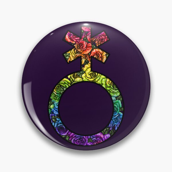 Item preview, Nonbinary Symbol with Rainbow Roses designed and sold by Art by Veya.
