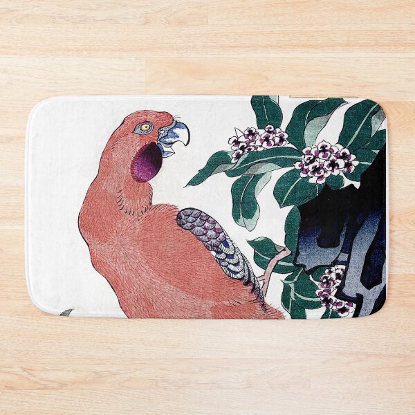 Item preview, Japanese Pink Parrot (1859)  Vintage Woodblock Print by Nakayama Sūgakudō designed and sold by BossyCatHome.