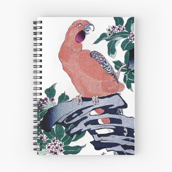 Item preview, Japanese Pink Parrot (1859)  Vintage Woodblock Print by Nakayama Sūgakudō designed and sold by BossyCatHome.