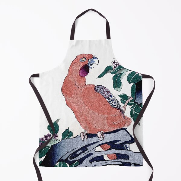 Item preview, Japanese Pink Parrot (1859) Vintage Woodblock Print by Nakayama Sūgakudō designed and sold by BossyCatHome.