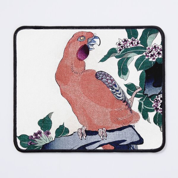 Item preview, Japanese Pink Parrot (1859)  Vintage Woodblock Print by Nakayama Sūgakudō designed and sold by BossyCatHome.