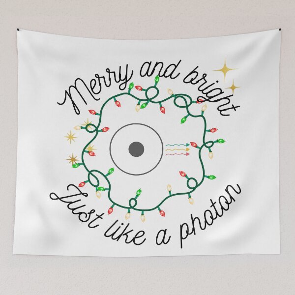 Item preview, Merry and bright, just like a photon, Physics christmas designed and sold by NoetherSym.