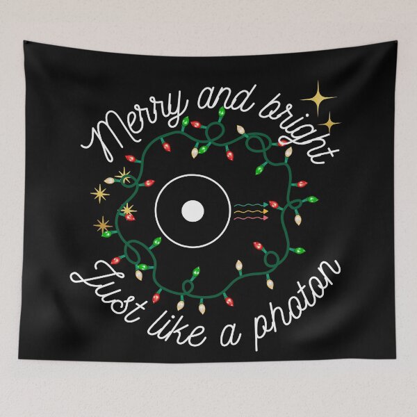 Item preview, Merry and bright, just like a photon, Physics christmas designed and sold by NoetherSym.