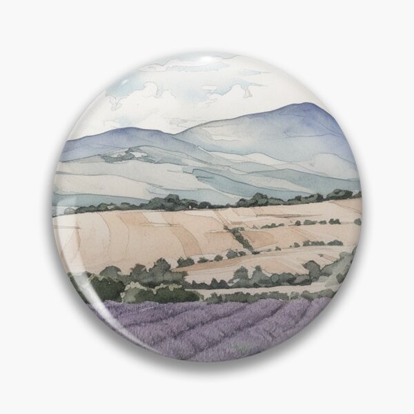 Item preview, Provence landscape painting, lavender field and mountain designed and sold by mliotard.
