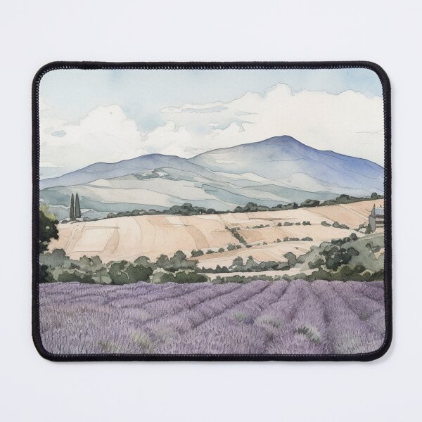 Item preview, Provence landscape painting, lavender field and mountain designed and sold by mliotard.