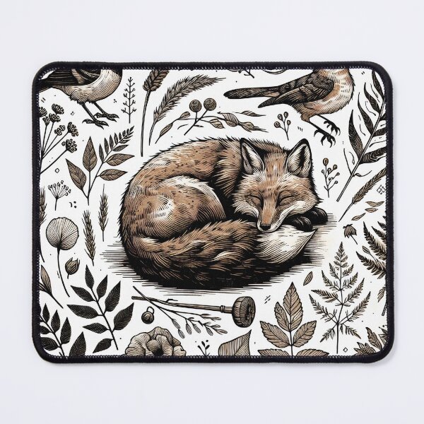 Item preview, Slumbering Fox Amidst Enchanted Flora designed and sold by PictorialWhimsy.