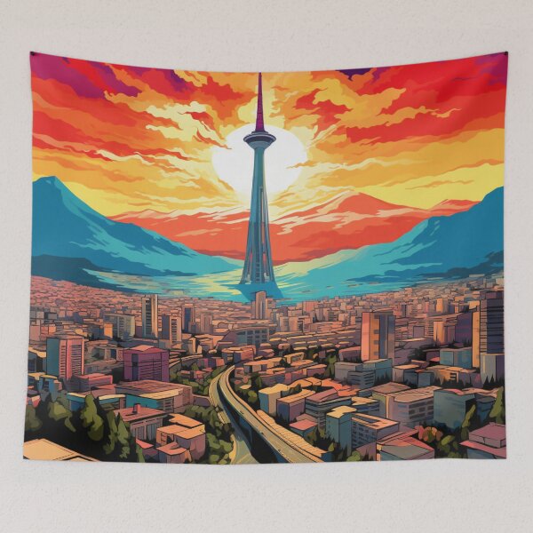 Item preview, A Pop Art Travel Print of Tehran - Iran  designed and sold by StudioRedKoala.