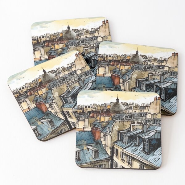 Item preview, The roofs of Paris - Picturesque scenery watercolor painting  designed and sold by mliotard.