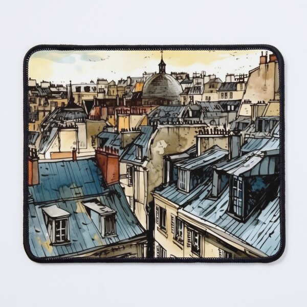 Item preview, The roofs of Paris - Picturesque scenery watercolor painting  designed and sold by mliotard.