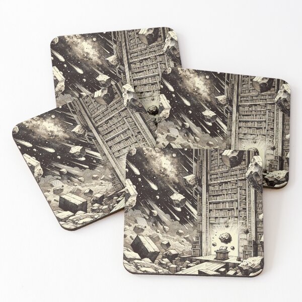 Item preview, Space Library Amongst Asteroid Field designed and sold by PictorialWhimsy.