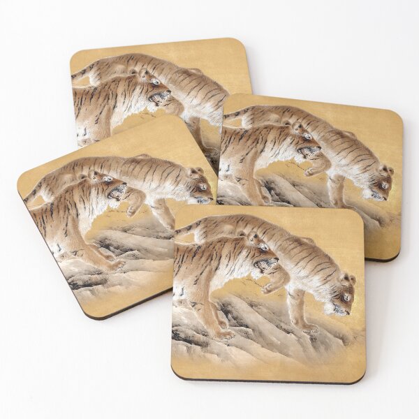 Item preview, Tigers by Mountain Streams (1892-1895) by Kishi Chikudō designed and sold by BossyCatHome.