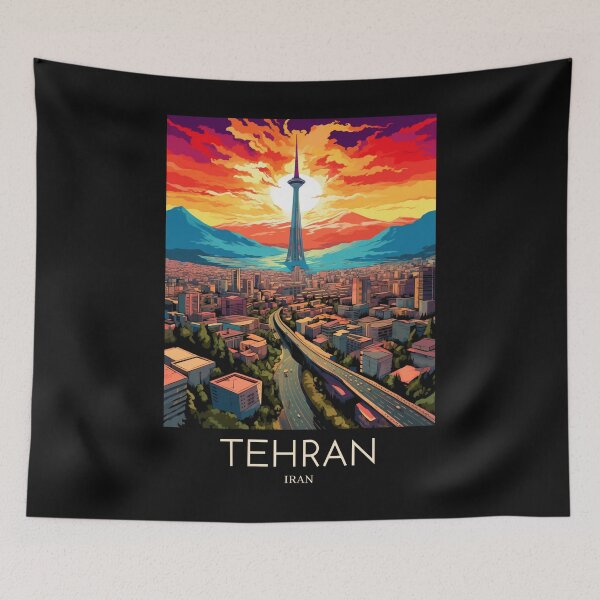 Item preview, A Pop Art Travel Print of Tehran - Iran  designed and sold by StudioRedKoala.