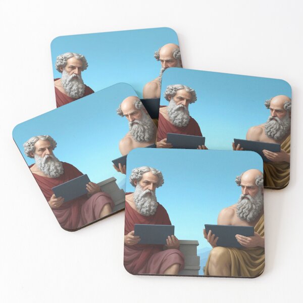 Artikelvorschau, Zwei griechische Philosophen nutzen digitale Tablets entworfen und verkauft von stevanovicigor.