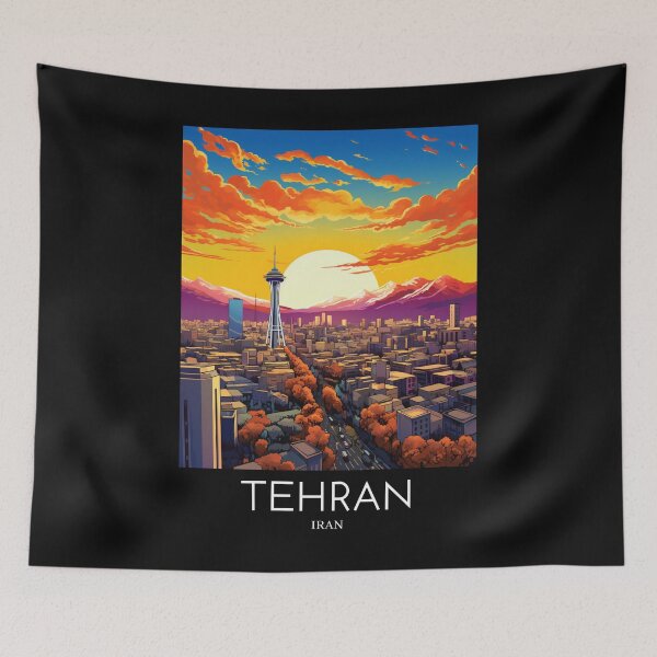Item preview, A Pop Art Travel Print of Tehran - Iran  designed and sold by StudioRedKoala.