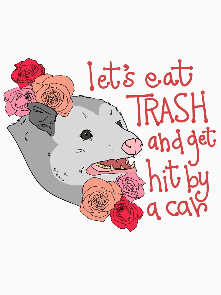 possum t shirt let's eat trash