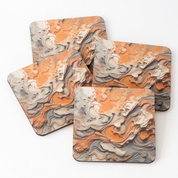 Item preview, Muted orange and creamy gray fluid designed and sold by stevanovicigor.