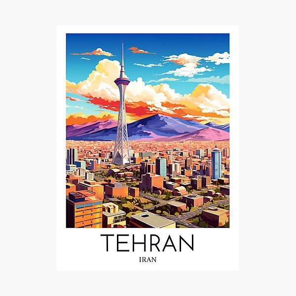 Item preview, A Pop Art Travel Print of Tehran - Iran  designed and sold by StudioRedKoala.