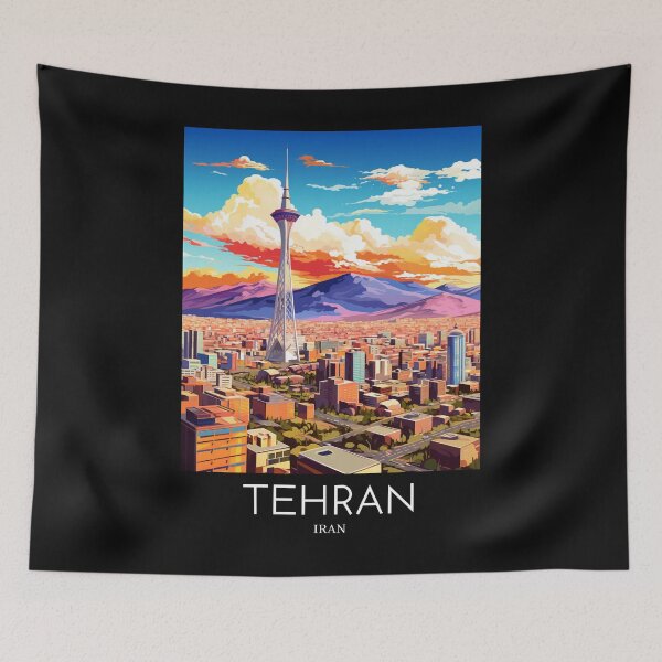 Item preview, A Pop Art Travel Print of Tehran - Iran  designed and sold by StudioRedKoala.