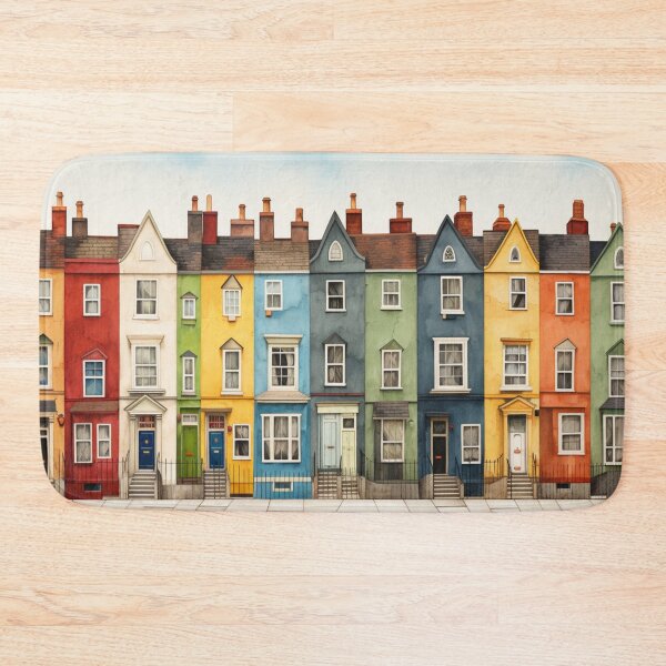 Item preview, Row of Terraced Houses Colourful designed and sold by whitecat23.