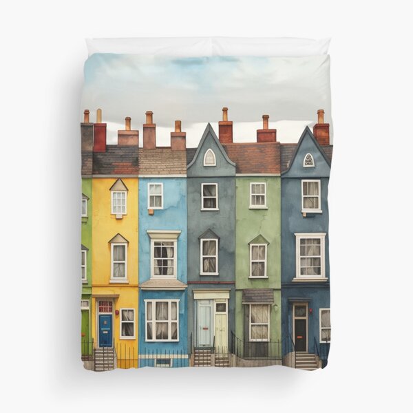 Item preview, Row of Terraced Houses Colourful designed and sold by whitecat23.