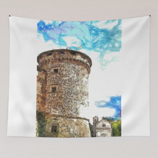 Item preview, Tower of the castle with small church designed and sold by Giuseppe Cocco.
