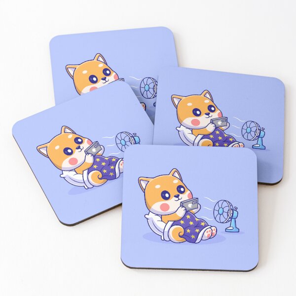 Item preview, Tech-Savvy Shiba Inu: Cute Dog's Cozy Tech Time Cartoon Vector Illustration designed and sold by hjian8219.