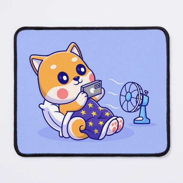 Item preview, Tech-Savvy Shiba Inu: Cute Dog's Cozy Tech Time Cartoon Vector Illustration designed and sold by hjian8219.